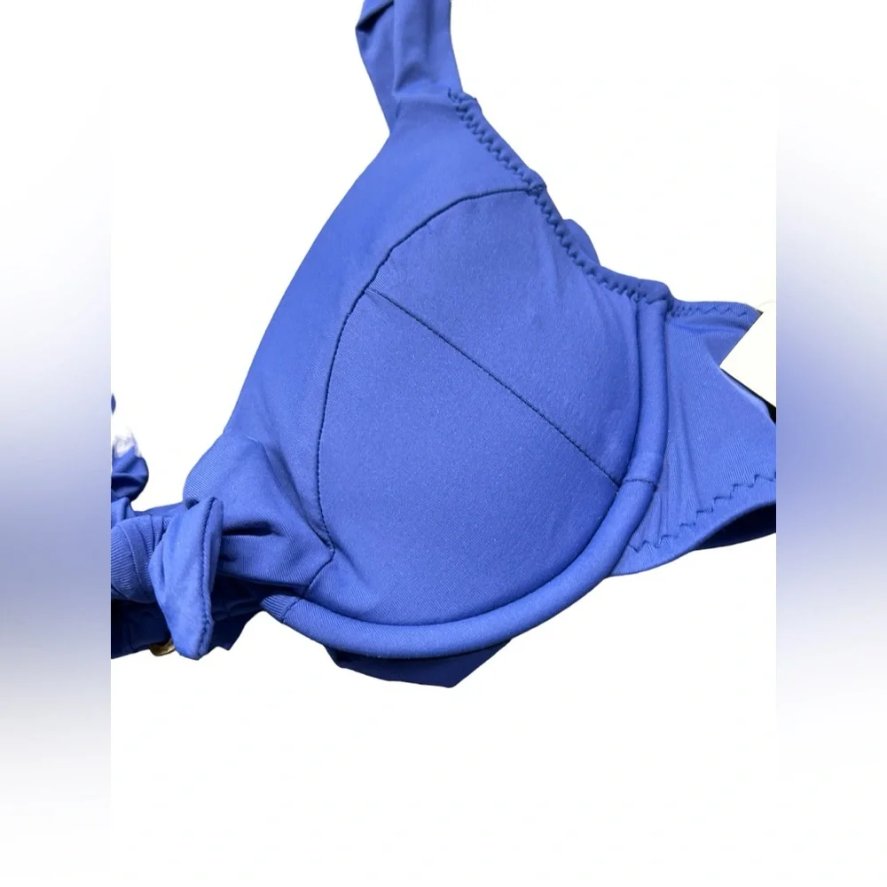 BECCA by Rebecca Virtue blue push up underwire multiway bikini swim top sz M NWT - Picture 5 of 13